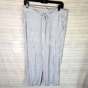 RAG POETS STRIPE SLUB BOAT PANTS IN INDIGO, SZ LARGE